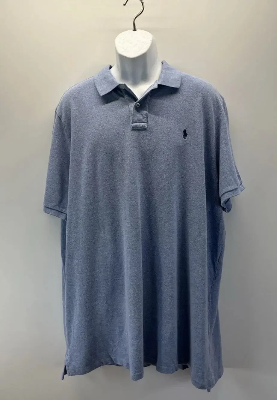 Polo Ralph Lauren Men's Short Sleeve Polo Shirt 2XL Blue Cotton Blue Pony
